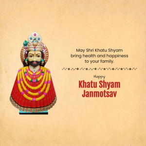 Image of Khatu Shyam Ji with a Janmotsav greeting