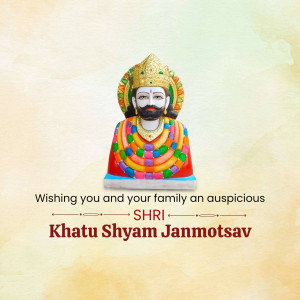 Image of Khatu Shyam statue with Janmotsav wishes