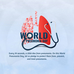World Pneumonia Day illustration with lungs and stethoscope