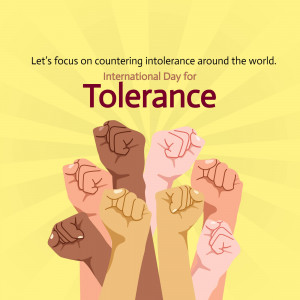Diverse hands raised in solidarity for Tolerance Day