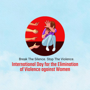 Illustration depicting a woman shielding herself from pointing fingers, symbolizing violence and harassment.