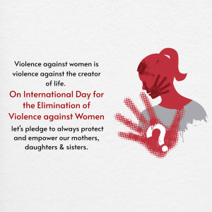 Image depicting a woman's silhouette with a handprint over her face, symbolizing violence against women.