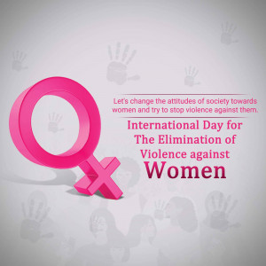 Image depicting the female symbol with handprints and text promoting the elimination of violence against women.