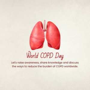 Illustration of lungs with text 'World COPD Day'