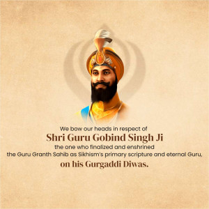 Guru Gobind Singh Gurgaddi Diwas Template