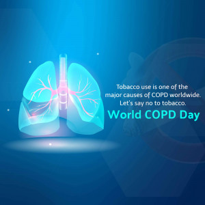 Illustration of lungs with a 'No Tobacco' message for World COPD Day