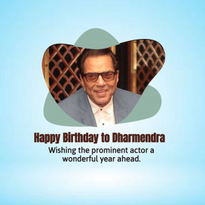Image of Dharmendra with birthday wishes