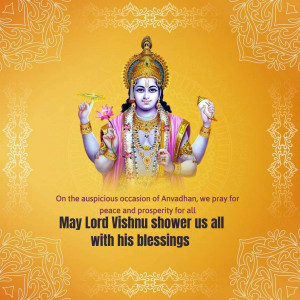 Image of Lord Vishnu with a blessing message for Anvadhan