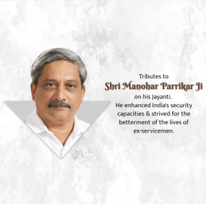 Portrait of Shri Manohar Parrikar Ji with a tribute message
