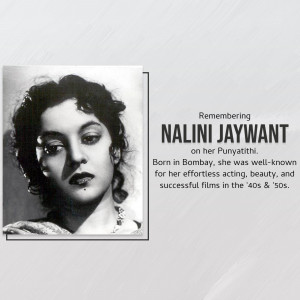 Black and white portrait of Nalini Jaywant, a classic Bollywood actress.