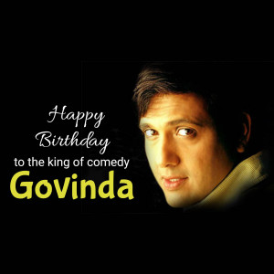 Portrait of Govinda with birthday wishes