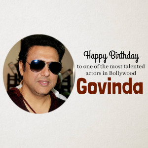 Portrait of Govinda with birthday greetings
