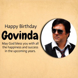 Birthday greeting for Govinda with his portrait