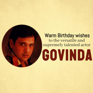 Portrait of Govinda with birthday greetings