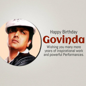 Portrait of Govinda with birthday wishes
