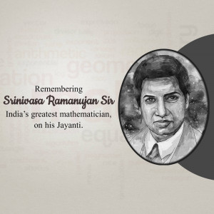 Portrait of Srinivasa Ramanujan, India's greatest mathematician