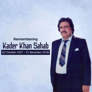 Portrait of Kader Khan, a veteran Indian actor and screenwriter
