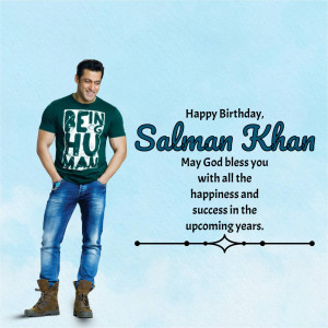 Salman Khan birthday greeting with a portrait and wishes.