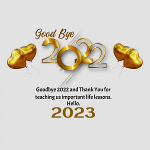 Golden 2022 and 2023 with balloons
