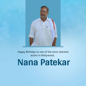 Portrait of Nana Patekar with a birthday message