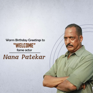 Portrait of Nana Patekar with birthday wishes