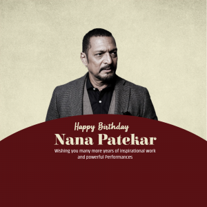 Portrait of Nana Patekar with birthday wishes