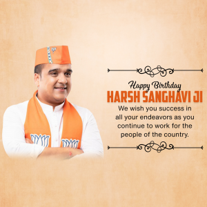Portrait of Harsh Sanghavi with birthday greetings