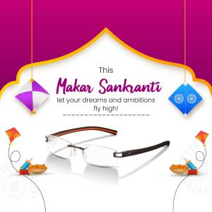 Makar Sankranti Greetings With Eyewear Flyer For Google Business Profile
