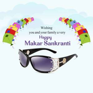 Happy Makar Sankranti With Sunglasses Graphic For Twitter