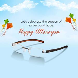 Happy Uttarayan With Stylish Eyewear Graphic For Google Business Profile