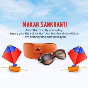 Makar Sankranti - Kite Flying Safety Promotional Banner For LinkedIn