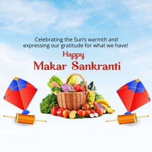 Happy Makar Sankranti Celebration Banner For Facebook