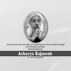 Portrait of Osho with a quote about seeing the world through unorthodox lenses