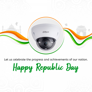 Security camera with Indian flag background for Republic Day
