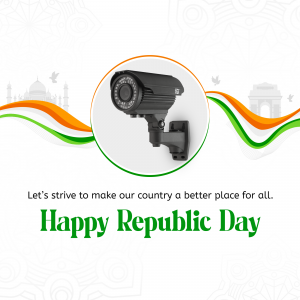 Security camera with Indian flag background for Republic Day