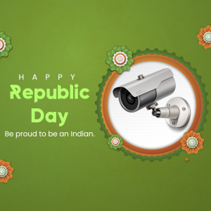Security camera with Republic Day themed background