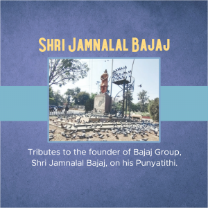 Jamnalal Bajaj Punyatithi festive banner