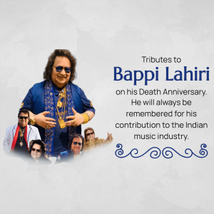 Tribute post for Bappi Lahiri on his death anniversary
