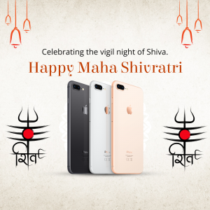 Maha Shivratri greeting with iPhone display