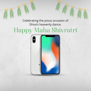 Maha Shivratri greeting with a phone mockup