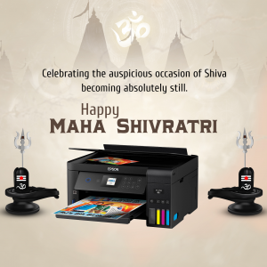 Epson printer with Maha Shivratri themed imagery