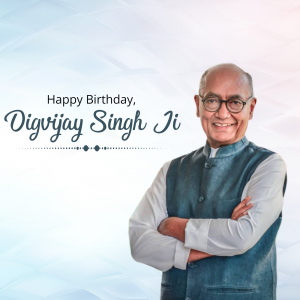 Portrait of Digvijay Singh Ji with birthday wishes