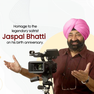 Portrait of Jaspal Bhatti with a camera