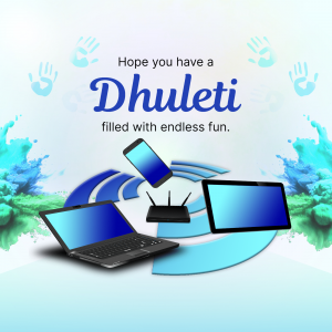 Dhuleti festival wishes with digital devices and handprints