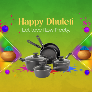 Dhulheti celebration with cookware set