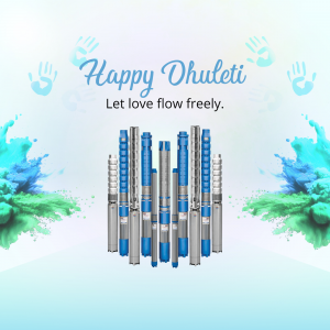 Image depicting Happy Dhuleti with water pumps and colorful splashes.