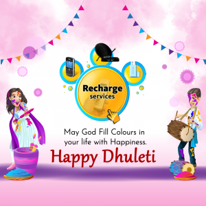 Colorful Dhulandi celebration with recharge services promotion