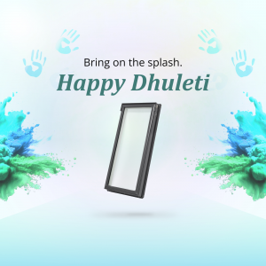 Smartphone with colorful splashes for Dhulandi festival