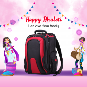 Backpack with Dhulleti festival decorations