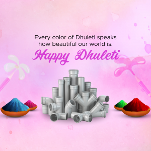 Dhuleti celebration with colorful powders and pipes
